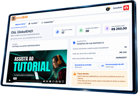 Plataforma EAD personalizada com sua marca